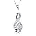 S925 Silver Irregular Moissanite Pendant Necklace for Women-0-8