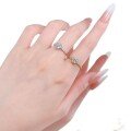 wholesale 925 Silver White Gold 6mm Round Diamond Polished Ring for Women, Versatile Daily Wear European and American Cross-Border Style-0-4
