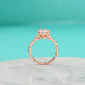 wholesale S925 Sterling Silver Light Luxury Minimalist Fashion Rose Gold Moissanite Hexagram Star Ring for Women-0-2
