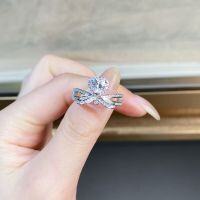 wholesale 925 Sterling Silver Women's Heart-Shaped Moissanite Ring, Ins Style Simple D Color Moissanite Ring Direct from Manufacturer-Red-CBJZ425 (High Carbon Diamond) 9