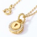 wholesale S925 silver gold-plated geometric heart lock necklace for women, small and unique design key pendant choker for wholesale-0-1