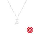 wholesale S925 Sterling Silver Fashion Four-Prong Diamond Necklace,Ins。-0-1