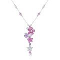 wholesale Metal material first: Cross-Border Hit Midnight Dream High-End Jewelry Plum Blossom Necklace for Women, Floral Colored Diamond Gemstone, High-End Craftsmanship Choker Necklace-0-4