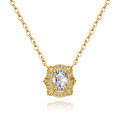 925 Silver Moissanite Necklace Pendant, 1 Carat Oval Cut Choker Chain-0-3