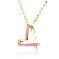 wholesale S925 silver gold minimalist pink drip oil heart pendant necklace for women-0-4