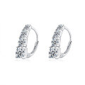 925 Sterling Silver D Color Moissanite Straight Row Unisex Earrings Hip Hop American Style Cross-Border Supply-0-3