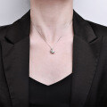 Metal Creative Colorful Diamond Animal Pendant Necklace, Fashionable Small Cute Horse Moissanite-0-2