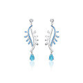 wholesale 925 Sterling Silver Silver Luck Hui New Chinese Style Elegant Cat's Eye Earrings for Women, Exquisite and Unique-0-4