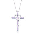 wholesale S925 Sterling Silver Cross Pendant for Women, Vintage Heart Design, Versatile and Fashionable Necklace Pendant for Wholesale-0-4