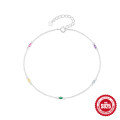 wholesale S925 Sterling Silver Adjustable Colorful Diamond Pendant and Versatile Anklet, a Summer Style-0-0