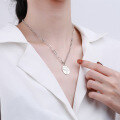 wholesale S925 Sterling Silver Retro Vintage English Oval Pendant Multi-Element Link Chain Fashion Trend Necklace-0-3