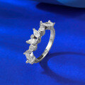 wholesale Semi-diamond row ring, marquise ring for women, minimalist and thin stackable ring, trendy fashion piece-0-2