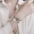 wholesale S925 silver retro distressed love smiley face multi-accessory trendy bold bracelet-0-3