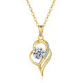 14K Gold Plated 925 Silver Moissanite Pendant Necklace for Women-0-3