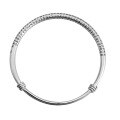 wholesale 999 Silver Ancient Method Prajna Paramita Heart Sutra Push-Pull Bangle for Women, Pure Silver Simple Retro Ethnic Style Frosted Tassel Bracelet-0-4