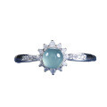 S925 Silver Inlaid Natural Weicui Sunflower Ring-0-3