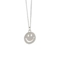 wholesale S925 Sterling Silver XA038 Korean Version Smile Expression Collarbone Necklace Simple Hollow Smile Design-0-4