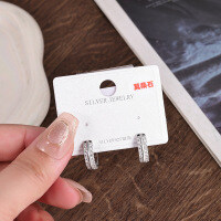 Sterling Silver Rhinestone Earrings for Women, 2025 Winter Sparkling Elegant Studs-MR-0648 (3.0G)