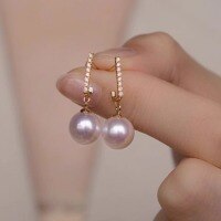 wholesale S925 Sterling Silver All-Over Red Elk Ins Style Pearl Earrings, Minimalist and Luxurious, Versatile for Daily Commute-BE0062-Rose Gold 925 Silver