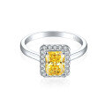wholesale S925 Sterling Silver 2ct 6*8 Square Diamond Ring for Women, High-End Luxury Wedding Band with 5A Zirconia, Colored Gemstone, High-Carbon Diamond-0-9