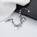 wholesale S925 Sterling Silver Creative Multi-Element Accessories 3D Heart Letter Pendant Bracelet Ins Minimalist Style Hand Jewelry-0-1