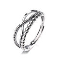 wholesale S925 Sterling Silver European and American Cross-Border New Fashion Minimalist Layered Open Ring for Men and Women-0-5