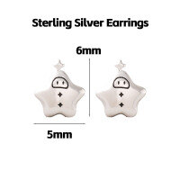 wholesale Metal: S925 Sterling Silver Cute Star Ear Studs For Women, High-end Sense, Sweet, Ins Style, Popular Luxury Sterling Silver Earrings, Adorable-Cute silver sterling silver earrings
