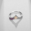 wholesale S925 Silver Designer Sense Light Luxury High-End Natural Gemstone Ring, Prosperity Series, Inlaid with Natural Colored Gemstones-0-3