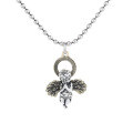 wholesale S925 Sterling Silver Retro Fashion Trend European and American Prayer Little Angel with Golden Halo Wings Accessory Material-0-4