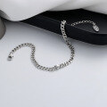 wholesale S925 sterling silver chain smiley bracelet,, minimalist, vintage-inspired for women-0-1