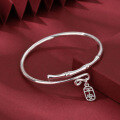 wholesale 999 Sterling Silver Bamboo Bracelet for Women, Young Style Ins Fashion, Openable Bangle Symbolizing Rising Success and Safety-0-3