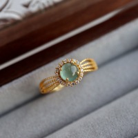 wholesale S925 sterling silver red elk whole body small and unique classic ring French style luxury versatile commuting pinky ring for women-BZ0482-Gold US size 10