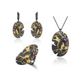 wholesale 925 Silver Two-Tone Plated Natural Amethyst Magpie Design High-End Chinese Style Earrings-0-3