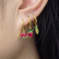 wholesale 925 Sterling Silver Mini Tropical Fruit Ear Clasps, Fashionable Minimalist Creative INS Style Small and Exquisite Cute Earrings-0-2
