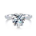 wholesale S925 silver plated with 18k white gold 95mm heart-shaped 35ct moissanite engagement ring for women-0-0