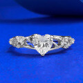 wholesale S925 Silver New 1 Carat Heart-Shaped Ring for Women, Fashion Ring Band, Daylight Versatile Style-0-5