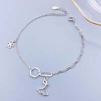 wholesale S925 Sterling Silver Geometric Ginkgo Leaf Four-Leaf Clover Minimalist Bracelet, Niche Design Gift for Female Best Friends-Ginkgo Leaf Bracelet 925 Silver