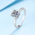wholesale PT950 plated S925 silver 1-carat moissanite ring for women with letter design,,,,-0-0