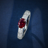 wholesale Metal material first, then the translation:  
Sterling Silver/14K Gold Plated, Shipei Jewelry New Oval 5*7 Simplified 1 Carat Ruby Sapphire Emerald 10 Ring for Women Size 4-12#-Cultivation Red Treasure 5*7; F9【R-3181】 9