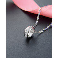 wholesale S925 Sterling Silver Korean Version Piao Xian Creative Zircon Collarbone Necklace Pendant, Small Design Sense Circle Necklace for Women-0-1