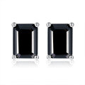 wholesale 925 silver new jewelry 1ct VVS1 colored moissanite emerald cut earrings cross-border bestseller-0-3
