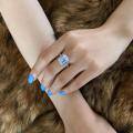 wholesale 925 Sterling Silver Shipei Jewelry Small Square Sugar 8*10 High Carbon Diamond Women's Ring 4ct Luxurious Group Setting Ring Drop Shipping-0-2