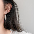 wholesale S925 Sterling Silver Light Luxury Retro Chain Tassel Bead Earrings Design Ear Jewelry for Women M05315-0-1