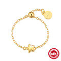 wholesale S925 Sterling Silver Adjustable Star-Shaped Butterfly Chain Ring with Crystal Accents-0-4