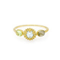 wholesale S925 Sterling Silver Gold-Plated Agate* Ring Topaz Peridot Sunflower Jewelry Light Luxury Retro Style-0-4