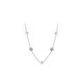 wholesale S925 silver with flash diamonds, delicate and elegant minimalist beaded circle necklace versatile for collarbone D8530-0-4