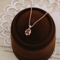 wholesale S925 silver Japanese retro niche design amethyst and sky blue topaz necklace, minimalist women's jewelry-0-5