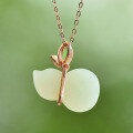 wholesale [925 Silver Gold-Plated] Certified Natural Hetian Jade Gourd Necklace for Women to Match Cheongsam, Vintage Accessory with Inlaid Jade Pendant-0-2