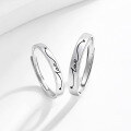 wholesale S925 Sterling Silver Couple's Rings, Minimalist Vintage Design for Men and Women Students, Niche Style, Long-Distance Relationship Gift for Girlfriend-0-3