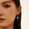 wholesale S925 Sterling Silver Cloud-pattern Earrings with High-Quality Turquoise Pendant, Direct from Manufacturer-0-3